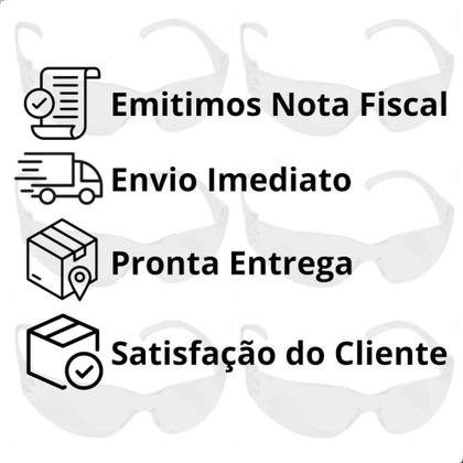 Imagem de Óculos Proteção Incolor EPI Leopardo 6 unidades
