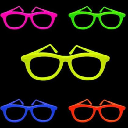 Imagem de Óculos Sem Lentes Neon Colorido Nerd - 10 Unidades