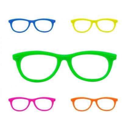 Imagem de Óculos Sem Lentes Neon Colorido Nerd - 10 Unidades