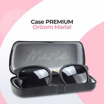 Imagem de Oculos Sol Feminino Emborrachado Proteção UV Redondo + Case preto original estiloso moda qualidade premium casual