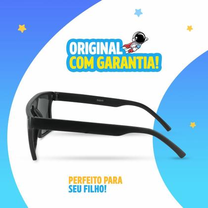 Imagem de oculos sol infantil preto vintage uv proteção criança praia presente lente azul acetato qualidade premium social menino