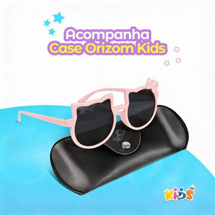 Imagem de Oculos Sol Infantil Rosa Gatinho Case Protecao UV Vintage qualidade premium presente menina acetato