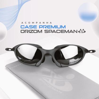 Imagem de oculos sol lupa metal cinza masculino proteção uv + case Black Iridium presente qualidade premium praia todo metal verão