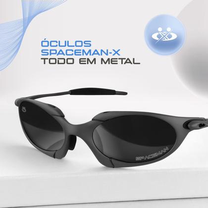 Imagem de oculos sol lupa metal cinza masculino proteção uv + case Black Iridium presente qualidade premium praia todo metal verão