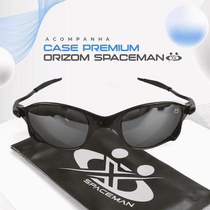 Imagem de oculos sol masculino proteção uv praia preto lupa + case moda casual presente armação preta lente azul espelhada