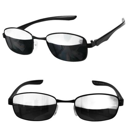 Imagem de Óculos Sol masculino trap hype yakuza metal mafia + case original estiloso preto verão formato retangular luxo presente