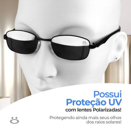Imagem de Óculos Sol masculino trap hype yakuza metal mafia + case original estiloso preto verão formato retangular luxo presente