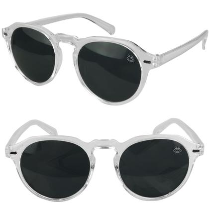Imagem de Oculos Sol Masculino Verão Casual + Case lentes pretas estiloso social armação transparente acetato casual presente