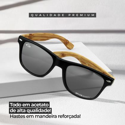 Imagem de Oculos Sol Masculino Verão Praia Casual Proteção UV + Case preto estiloso presente qualidade premium vintage acetato