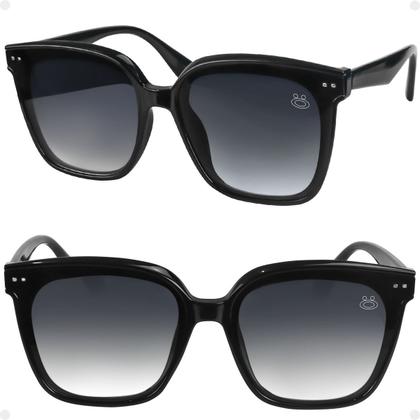 Imagem de Oculos Sol Polarizado Feminino UV400 Quadrado Preto Premium + Case Original Presente Tendencia Mulher