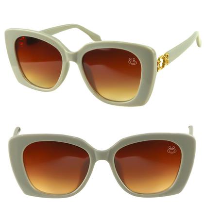 Imagem de oculos sol praia social vintage proteção uv feminino + case quadrado qualidade premium lentes marrom