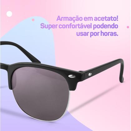 Imagem de oculos sol retro preto infantil proteção uv menino criança presente qualidade premium clubmaster