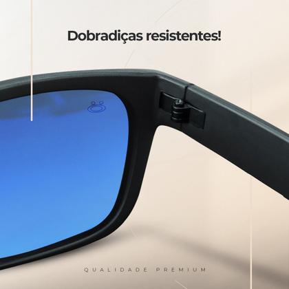 Imagem de oculos sol verão praia masculino proteção uv emborrachado moda masculina casual lente azul presente Qualidade premium