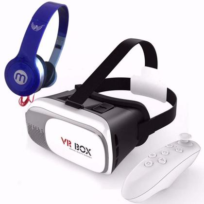 Imagem de Óculos Vr 3d + Controle Bluetooth + Fone De Ouvido