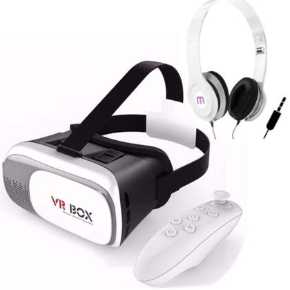 Imagem de Óculos Vr 3d + Controle Bluetooth + Fone De Ouvido