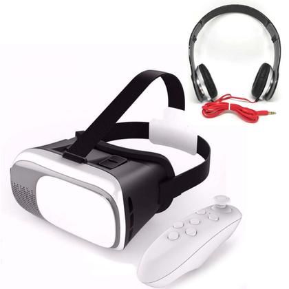 Imagem de Óculos Vr 3d + Controle Bluetooth + Fone De Ouvido