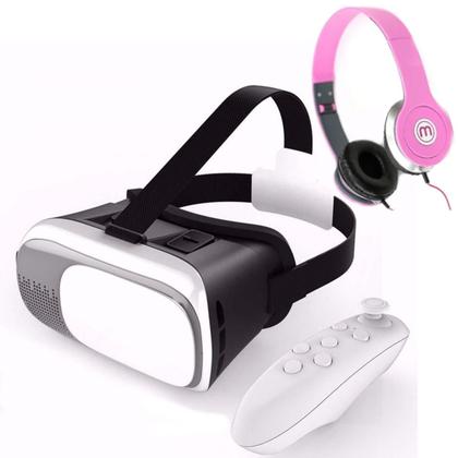 Imagem de Óculos Vr 3d + Controle Bluetooth + Fone De Ouvido
