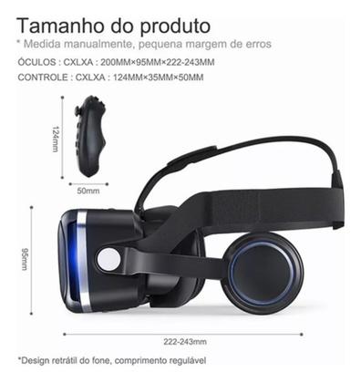 Imagem de Óculos VR Realidade Virtual SHINECON 3D Com Controle e Fone