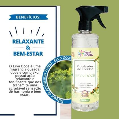 Imagem de Odorizador Tecido 500ml Roupa Sofá Tapete Erva Doce Tropical