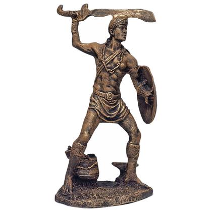 Imagem de Ogum Orixá Africano Umbanda Candomblé Estatueta Resina 23cm