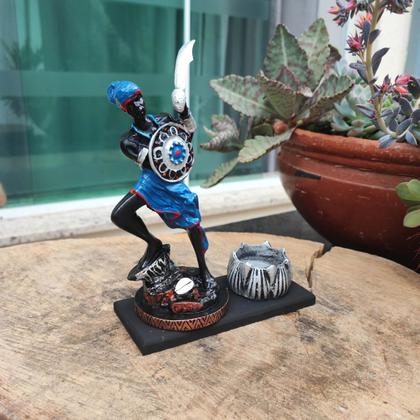 Imagem de Ogum Porta Vela Orixá Umbanda Candomblé Axé 15 cm