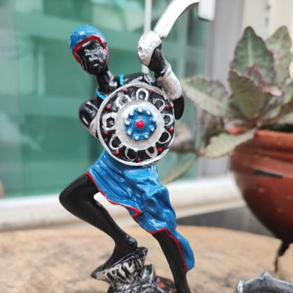 Imagem de Ogum Porta Vela Orixá Umbanda Candomblé Axé 15 cm