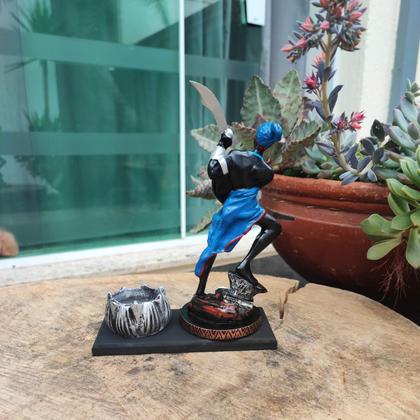 Imagem de Ogum Porta Vela Orixá Umbanda Candomblé Axé 15 cm