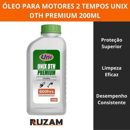 Imagem de Oleo 2 Tempos Descarbonizante 200ML 1 para 50 Unix DTH Premium