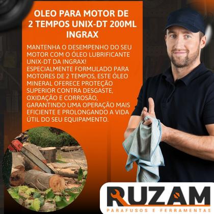 Imagem de Óleo 2 Tempos Unix DT Ingrax 200ml Para Roçadeira e Motor a Gasolina Lubrificante para Motores 2T