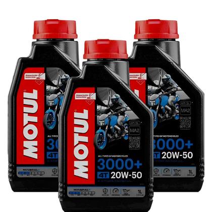 Imagem de Óleo 4 Tempos Motul 3000 20w50 Mineral 3 Litros 
