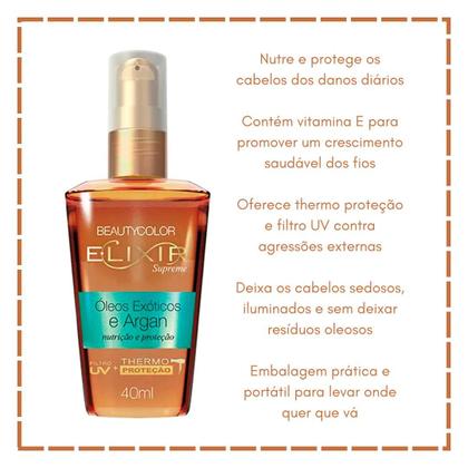 Imagem de Óleo Beautycolor Elixir Capilar Óleos Exóticos E Argan 40ml
