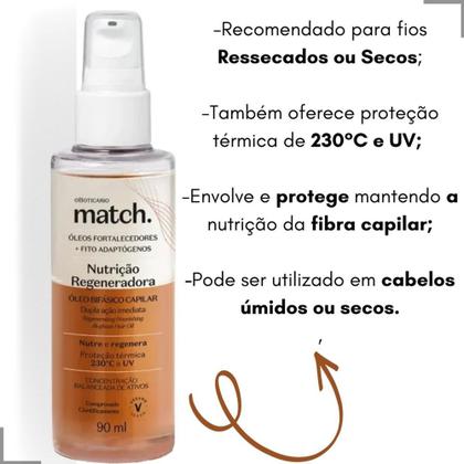 Imagem de Óleo Bifásico Oboticário Match Nutrição Regenerador 90ml - Oboticario