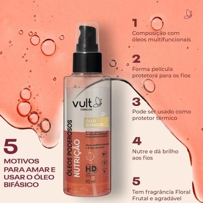 Imagem de Óleo Capilar Vult Cabelos Bifásico Óleos Poderosos Nutrição 90ml