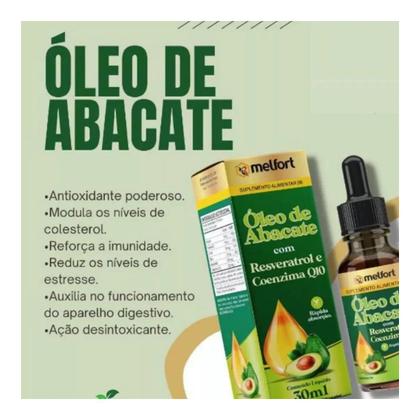 Imagem de Óleo de Abacate com Resveratrol e Coenzima Q10 Melfort 30ml