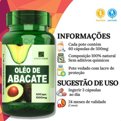 Imagem de Óleo De Abacate Puro 100% Natural 30 Cáps - Fonte Verde