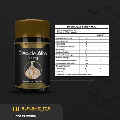 Imagem de Oleo de alho premium 500mg 60caps hf suplements