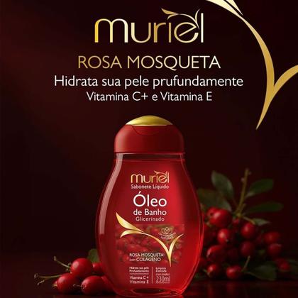 Imagem de Óleo de Banho Glicerinado Rosa Mosqueta com Colágeno 230ml - Muriel