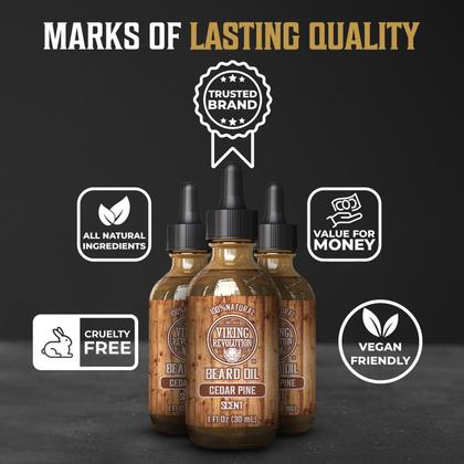 Imagem de Óleo de barba Viking Revolution Natural Argan e Jojoba, 90 ml, pacote com 3 unidades