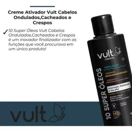 Imagem de Óleo de Cabelo Finalizador Umectação Ondulados Cacheados Crespos 90ml Vult