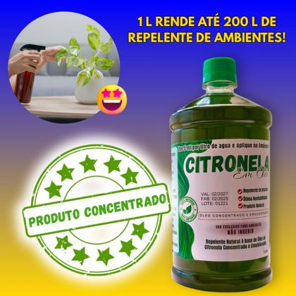 Imagem de Óleo de Citronela Concentrado + Spray  1L faz 200L para Repelente Natural Caseiro Contra Mosquitos