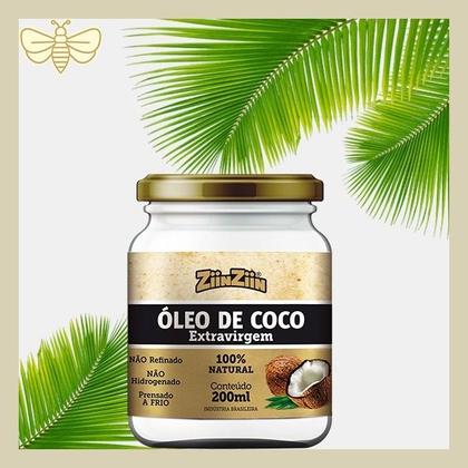 Óleo De Coco Extra Virgem 200ml Prensado A Frio - ZiinZiin - Óleo