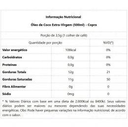 Imagem de Óleo de Coco Extra Virgem (500ml) - Padrão: Único