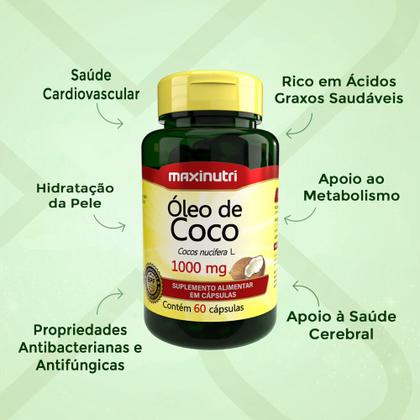 Imagem de Óleo de Coco Extra Virgem 60 Capsulas 1000mg Maxinutri
