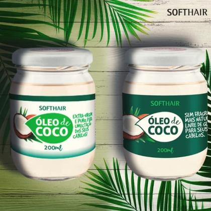 Imagem de Óleo de Côco Extra Virgem para Cabelo e Pele Rosto Tratamento Capilar Umectação 180g Soft Hair