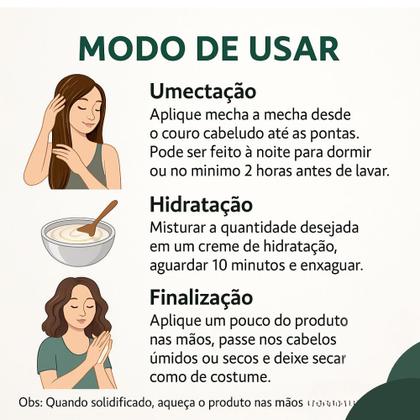 Imagem de Óleo de Côco Extra Virgem para Cabelo e Pele Rosto Tratamento Capilar Umectação 180g Soft Hair