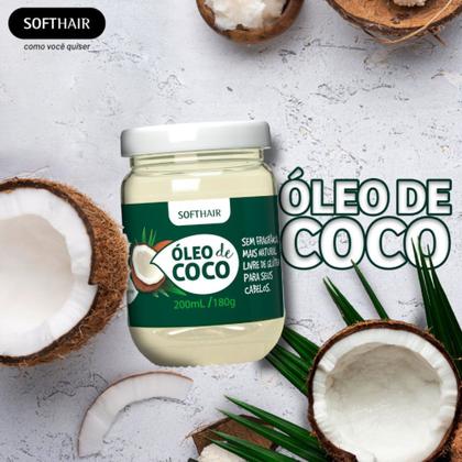 Imagem de Óleo de Côco Virgem para Cabelo e Pele Rosto Tratamento Capilar Umectação 180g Soft Hair