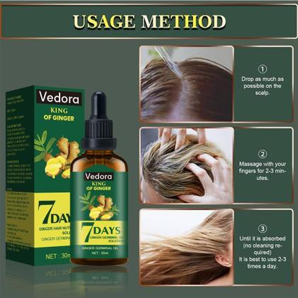 Imagem de Óleo de Crescimento Capilar Vedora King of Ginger - 150ml - Para Homens e Mulheres