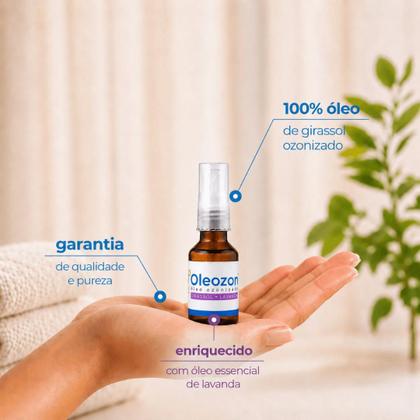 Imagem de Óleo de Girassol Ozonizado com Lavanda Oleozon 30ml Natural Hidratante Restaurador Corporal Facial 2 unidades