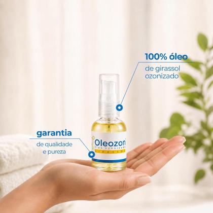 Imagem de Óleo de Girassol Ozonizado Oleozon 30ml Natural Hidratante Restaurador Corporal Facial