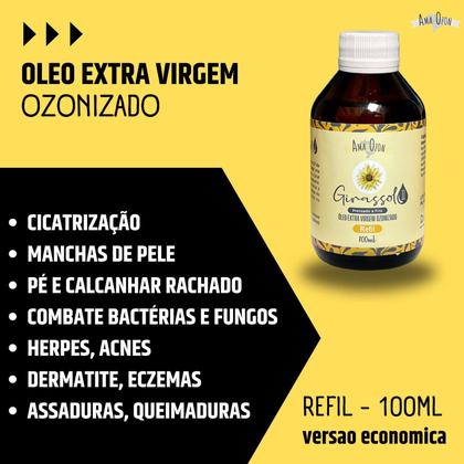 Imagem de Óleo De Girassol Puro C/ Ozônio Ultra Concentrado Refil de 100ml